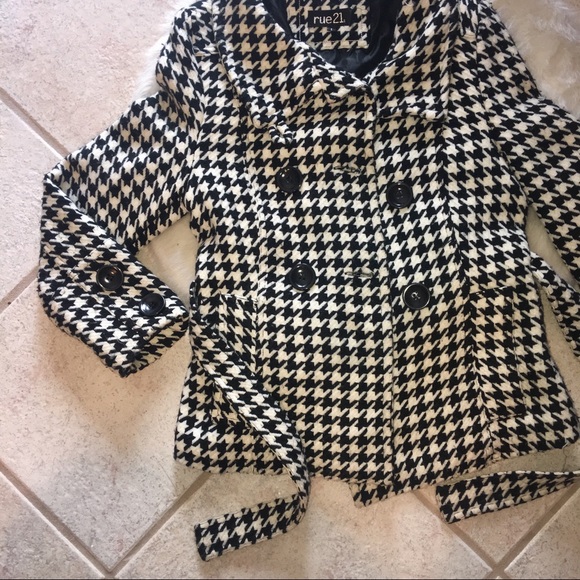 Black and white pattered pea coat - Picture 2 of 5